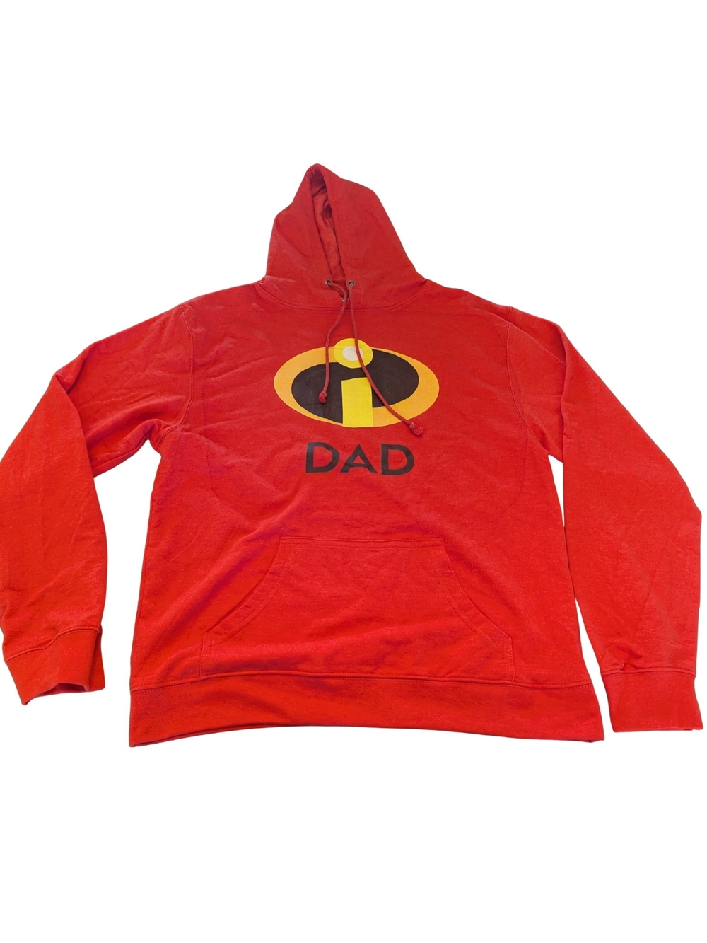 FLAW Disney Pixar Incredibles Mens 2XL Dad Red Hooded Sweatshirt